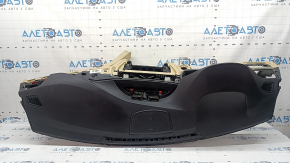 Front dashboard with Airbag BMW 3 F30 12-18 4d, black with beige, no projection, scratches, broken mesh, needs cleaning