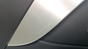 Door trim, rear left, Mercedes GLC 16-22, black leather, AMG pack, Burmester, armrest and insert, black leather, gray molding, with backlight, without curtain, with handle, scratches, bumps