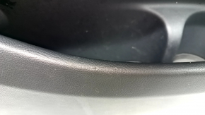 Front left door panel, Mercedes GLC 16-22, black leather, AMG pack, Burmester, armrest and insert, black leather, gray molding, with backlight, with handle, nicks, scratches, needs cleaning