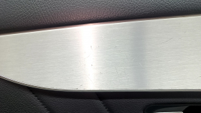 Front left door panel, Mercedes GLC 16-22, black leather, AMG pack, Burmester, armrest and insert, black leather, gray molding, with backlight, with handle, nicks, scratches, needs cleaning