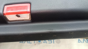 Front left door panel, Mercedes GLC 16-22, black leather, AMG pack, Burmester, armrest and insert, black leather, gray molding, with backlight, with handle, nicks, scratches, needs cleaning