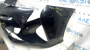 Bare front bumper for Toyota Prius 50 16-18 with parking sensors, black, dented, scratches, non-factory holes, tear