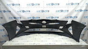 Bare front bumper for Toyota Prius 50 16-18 with parking sensors, black, dented, scratches, non-factory holes, tear