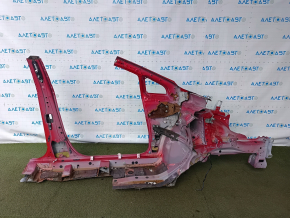 Front left quarter panel of Toyota Prius V 12-17 sawed off, with central pillar, red