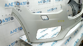 Front bumper, bare, Volvo XC90 16-19, for headlight washers and park assist, white, non-standard holes, scratch