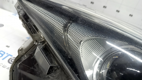 Left front headlight for Toyota Prius 50 16-18 LED, needs polishing, scratches, broken mount