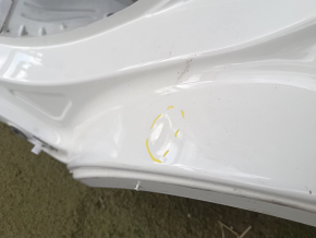 The quarter wing of the rear left Mercedes GLA 15-20 is sawn off, white, dented, bump