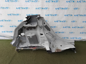 The quarter wing of the rear left Mercedes GLA 15-20 is sawn off, white, dented, bump