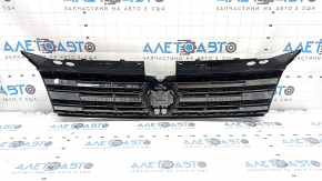 Radiator grille VW Tiguan 18-21 without emblem, 3 chrome stripes, black gloss on top, chrome tips