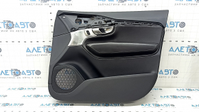 Volvo XC90 16-22 black front right door panel, armrest and insert in black nappa leather, grey stitching, Bowers and Wilkins, with handle, scratches