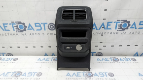 Black center console trim with deflector for VW Tiguan 18-19, for cigarette lighter and USB, scratches