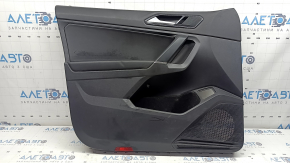 Black front left door panel for a VW Tiguan 18-20, with a buzzer, black leather armrest, leather insert, scratches, dry-cleanable