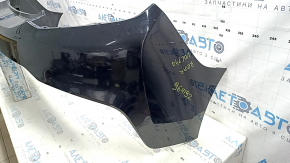 The rear bumper is bare and upper, Chevrolet Volt 16-19, black, with broken fasteners.