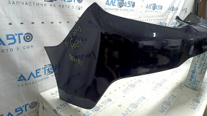 The rear bumper is bare and upper, Chevrolet Volt 16-19, black, with broken fasteners.