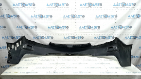 The rear bumper is bare and upper, Chevrolet Volt 16-19, black, with broken fasteners.