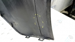 The rear bumper is bare and upper, Chevrolet Volt 16-19, black, with broken fasteners.