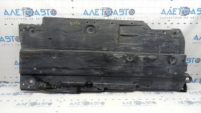 Right underbody protection for Toyota Prius 50 16-18 is worn and dented.