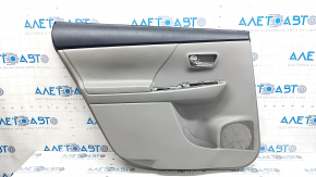 Door trim panel rear left Toyota Prius V 15-17 gray, armrest leather gray, with handle, scratches, broken fastener