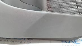 Door trim panel rear left Toyota Prius V 15-17 gray, armrest leather gray, with handle, scratches, broken fastener