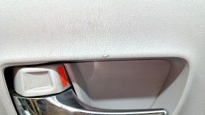 Door trim panel rear left Toyota Prius V 15-17 gray, armrest leather gray, with handle, scratches, broken fastener
