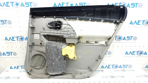 Door trim panel rear left Toyota Prius V 15-17 gray, armrest leather gray, with handle, scratches, broken fastener