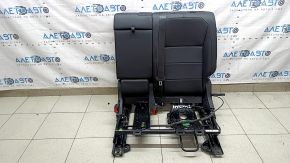 Rear seat backrest, 2nd row, left, VW Tiguan 18-21, black leather, perforated, with belt and armrest, with frame