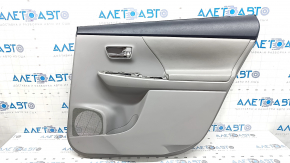 Door trim panel rear right Toyota Prius V 15-17 gray, armrest leather gray, with handle, scratches, worn