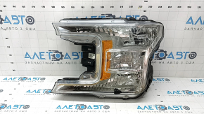 Ford F-150 18-20 left front headlight, bare, halogen, broken housing, scratches