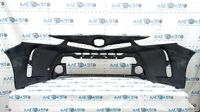 Front bumper, bare, Toyota Prius V 15-17 rest, black, crack, cracks in fasteners, scratches