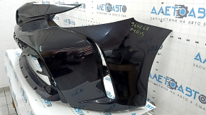 Front bumper, bare, Toyota Prius V 15-17 rest, black, crack, cracks in fasteners, scratches