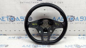VW Tiguan 18-21 black leather steering wheel, no buttons or trim, scratches, dents