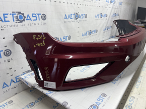 Front bumper bare VW Tiguan 18-21 red, without plug, scratches, non-factory holes