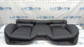 Chevrolet Volt 16-18 rear seat cushion, black leather with blue stitching, perforated, dents