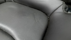 Chevrolet Volt 16-18 rear seat cushion, black leather with blue stitching, perforated, dents