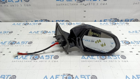 Right side mirror assembly for Toyota Prius 50 16-20, 6 pins, BSM, black with chrome molding, scratches, chips