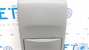 Rear center console trim for Toyota Prius V 15-17, gray, with cup holders, scratches