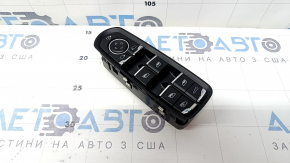 Front left window lift control for Porsche Macan 15-26, black with chrome, automatic folding, chrome trim