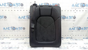 Left rear seat backrest for Porsche Macan 15-18, black leather combined with Alcantara, with black belt