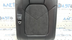 Left rear seat backrest for Porsche Macan 15-18, black leather combined with Alcantara, with black belt