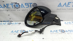 Left side mirror assembly for Porsche Macan 15-26, 11 pins, turn signal, backlight, heated, auto-dimming, black
