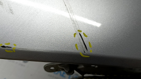 Left rear bumper, bare, Ford Escape MK4 2020-26, without autoparking, silver, cracks, scratches, missing fragments