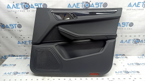 Door trim, front right card, Porsche Macan 15-26, black, Base, insert black gloss, armrest black leather, scratches on molding, tear
