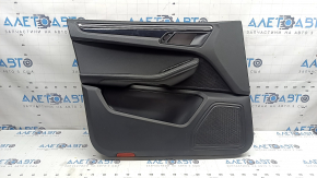 Door trim, front left, Porsche Macan 15-26, black, Base, insert, black gloss, armrest, black leather, scratches on the insert