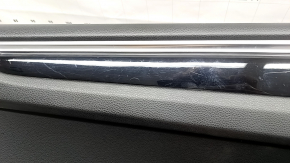 Door trim, front left, Porsche Macan 15-26, black, Base, insert, black gloss, armrest, black leather, scratches on the insert