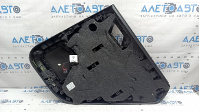 Door trim, rear left, Porsche Macan 15-18, black leather, without backlighting and curtains, black gloss insert, black leather armrest, scratches