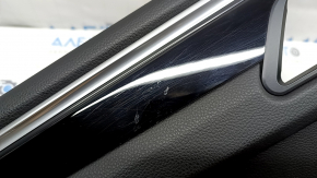 Door trim, rear left, Porsche Macan 15-18, black leather, without backlighting and curtains, black gloss insert, black leather armrest, scratches