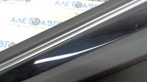 Door trim, rear left, Porsche Macan 15-18, black leather, without backlighting and curtains, black gloss insert, black leather armrest, scratches