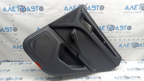 Door trim, rear right card, Porsche Macan 15-18, black leather, without backlighting and curtains, insert black gloss, armrest black leather, scratches, tear