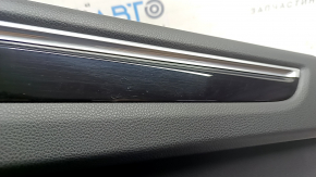 Door trim, rear right card, Porsche Macan 15-18, black leather, without backlighting and curtains, insert black gloss, armrest black leather, scratches, tear