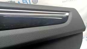 Door trim, rear right card, Porsche Macan 15-18, black leather, without backlighting and curtains, insert black gloss, armrest black leather, scratches, tear